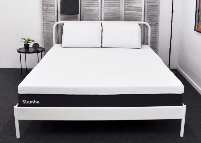 White Bed Frame with Slumba Mattress