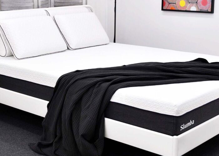 White Bed Frame with Slumba Mattress